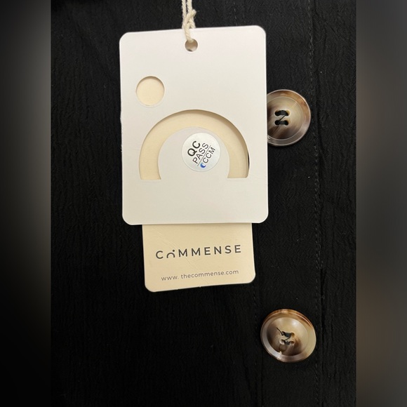 NWT Commense Black Midi Skirt Size Small Button Front - Picture 2 of 6